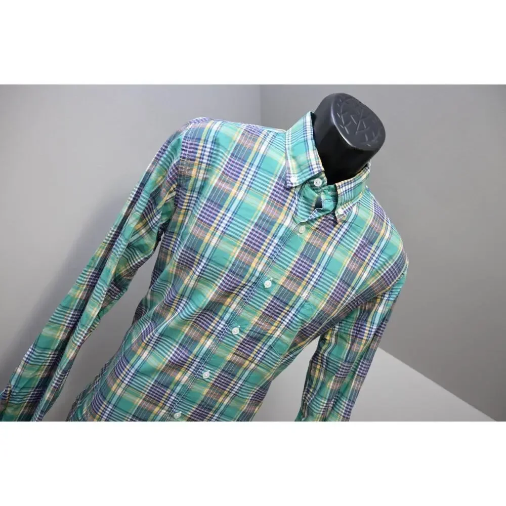 J‎ Crew Light Weight Dress Shirt Plaid Casual Long Sleeve Mens Size Medium